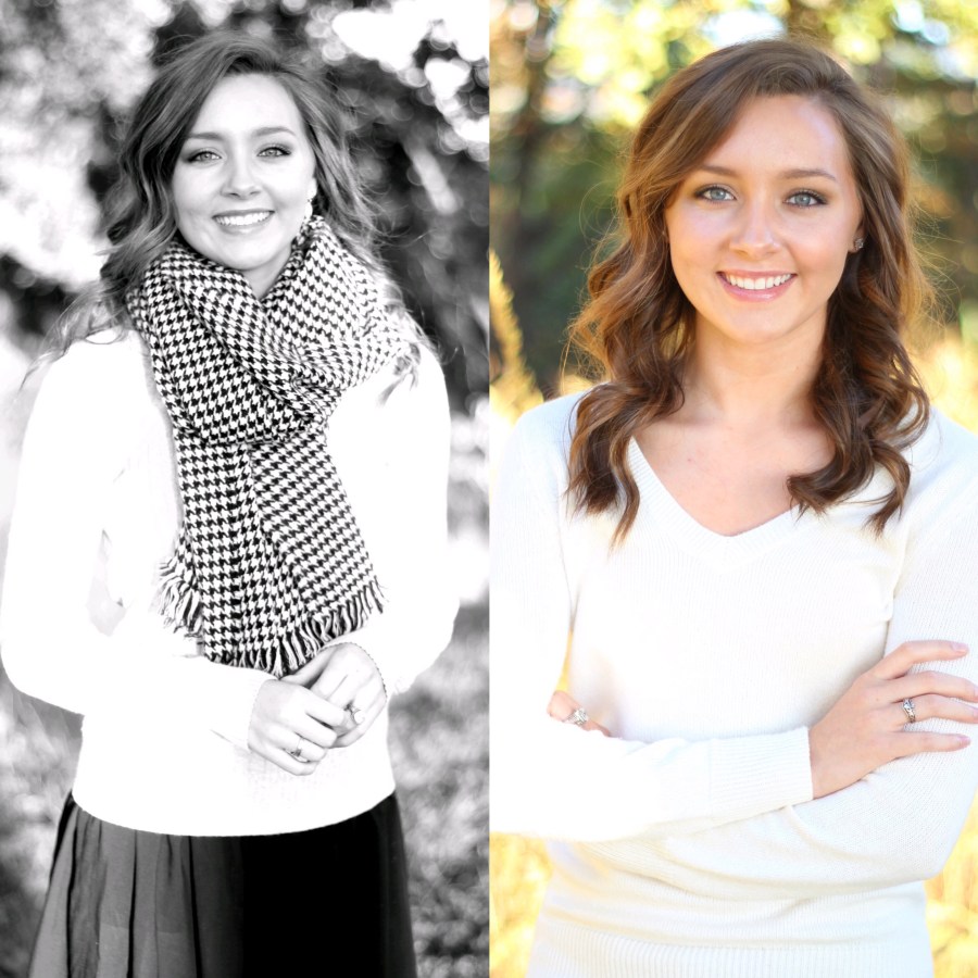 Two senior photos from high school in 2016