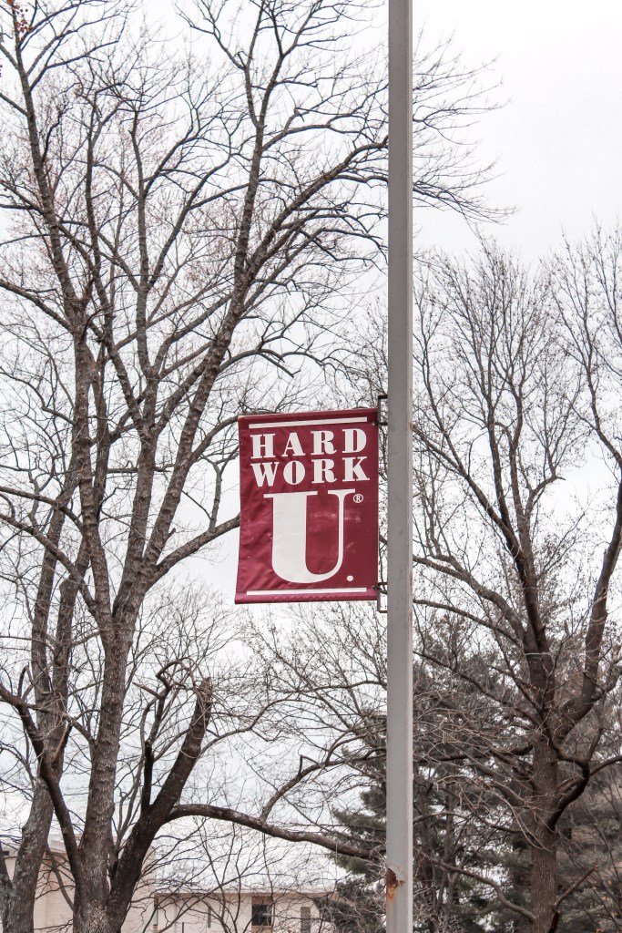 College of the Ozarks and Hard Work U banner